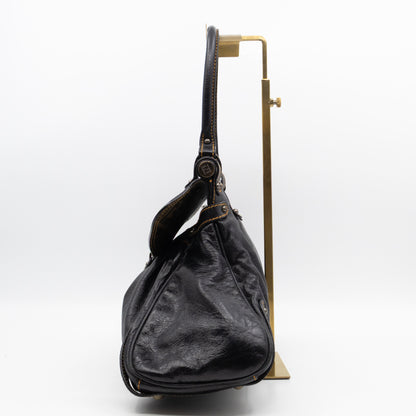 Magic Shoulder Bag Black Leather