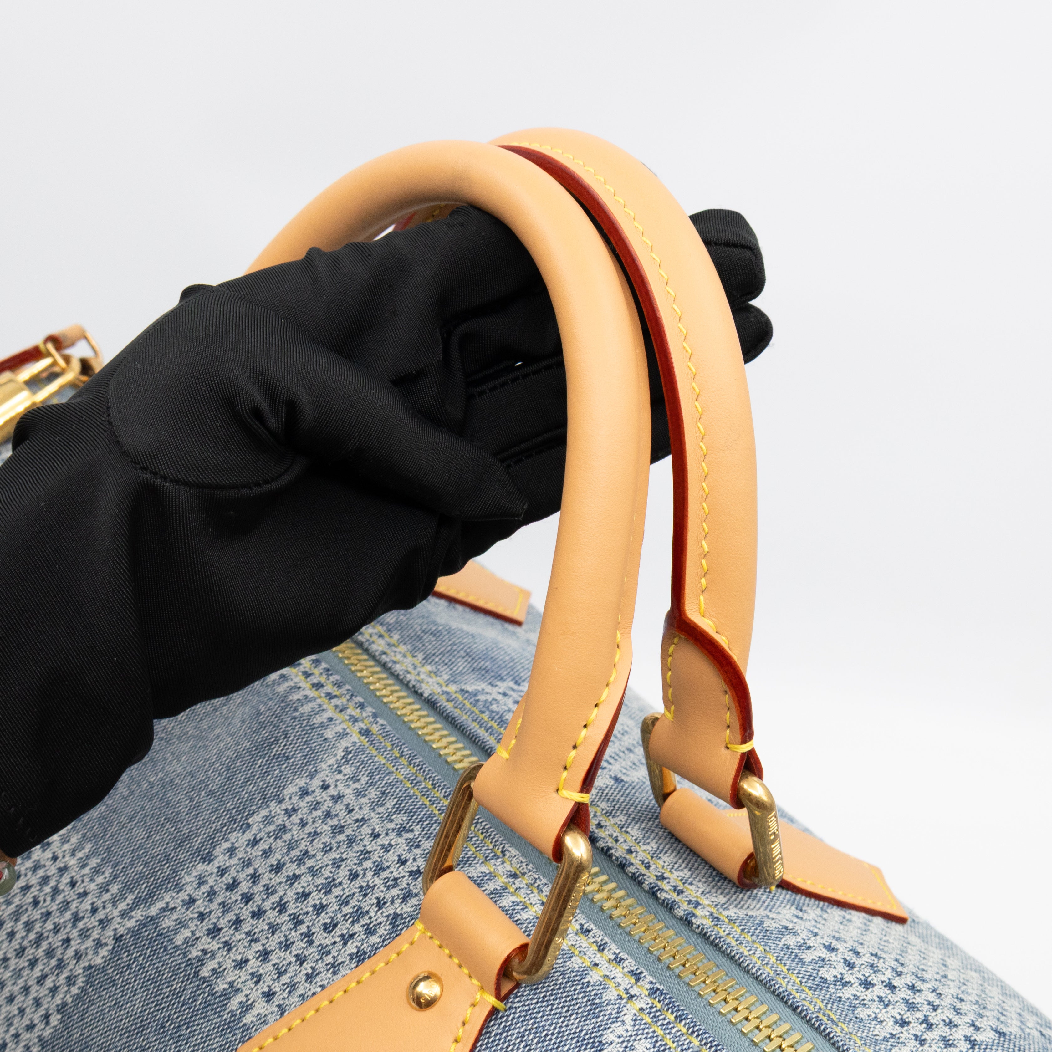 Speedy 40 Bandouliere Blue Damier Denim 3D