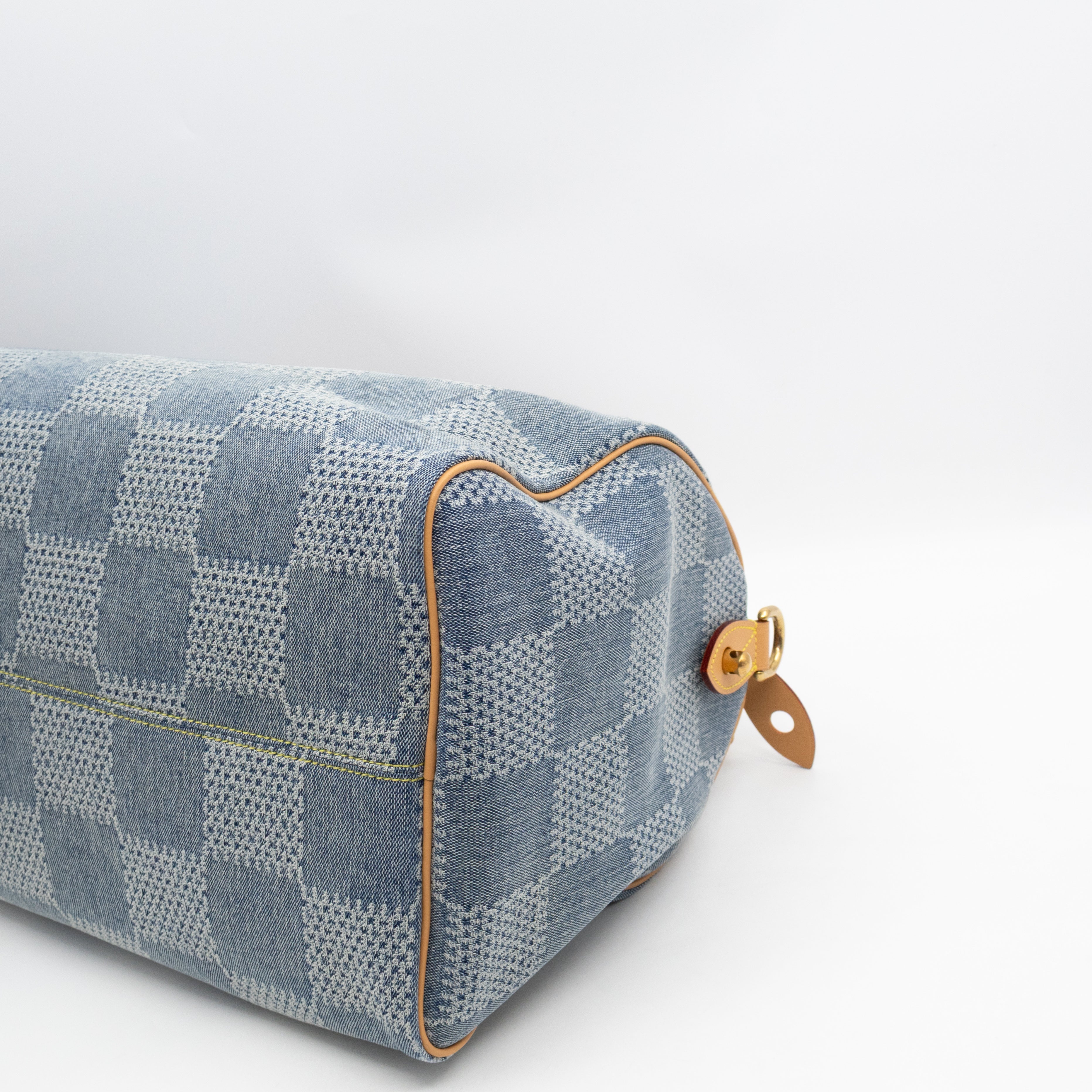 Speedy 40 Bandouliere Blue Damier Denim 3D