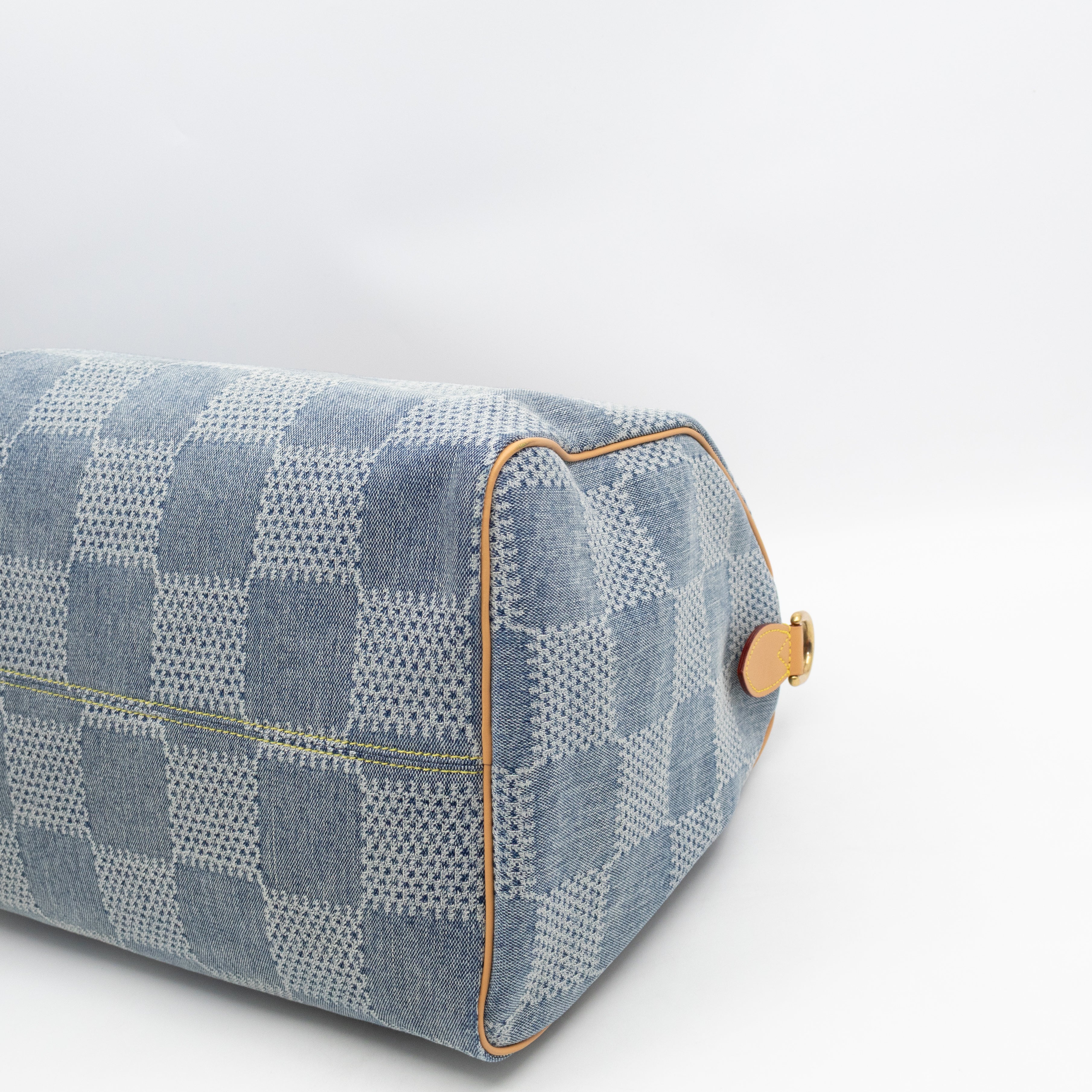 Speedy 40 Bandouliere Blue Damier Denim 3D