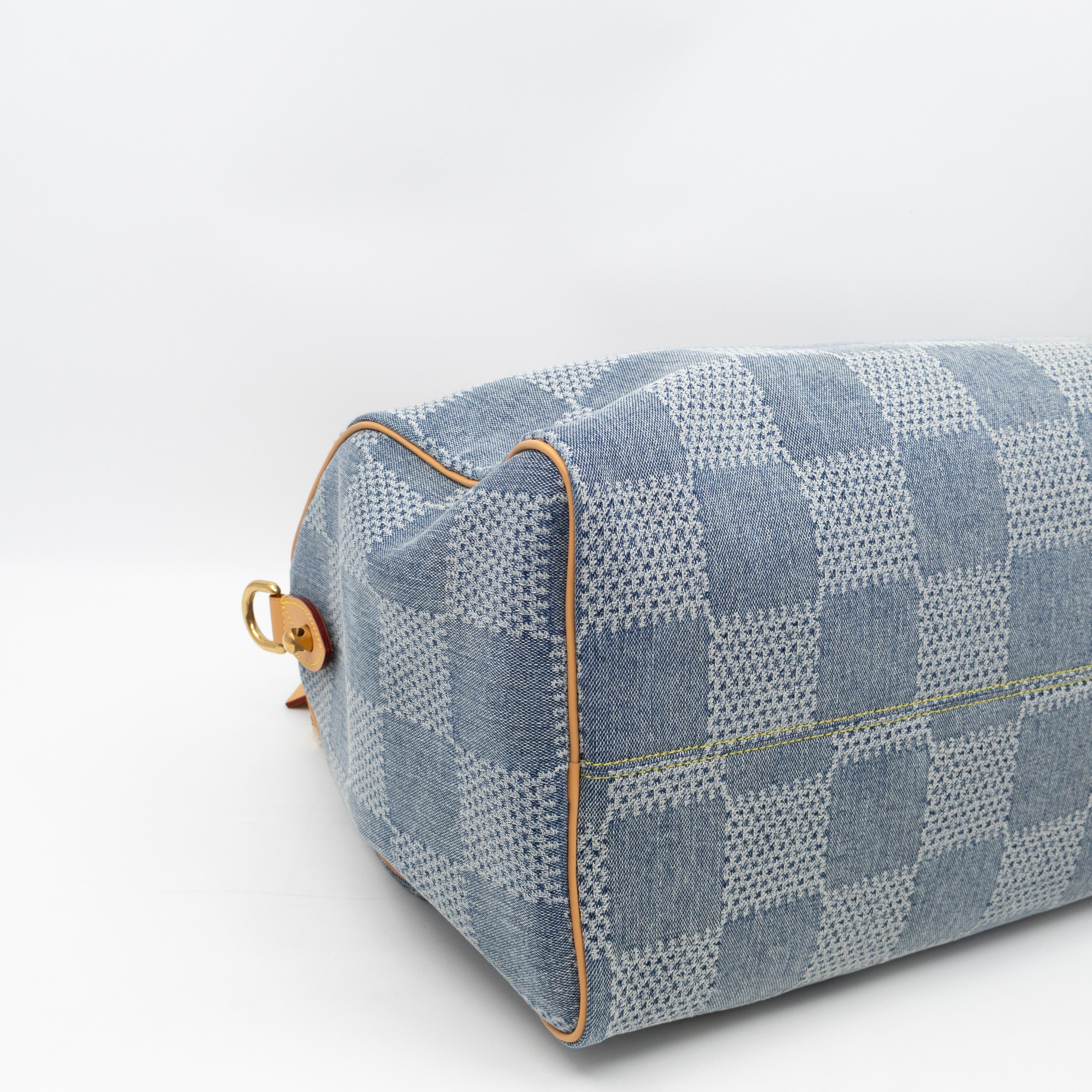 Speedy 40 Bandouliere Blue Damier Denim 3D