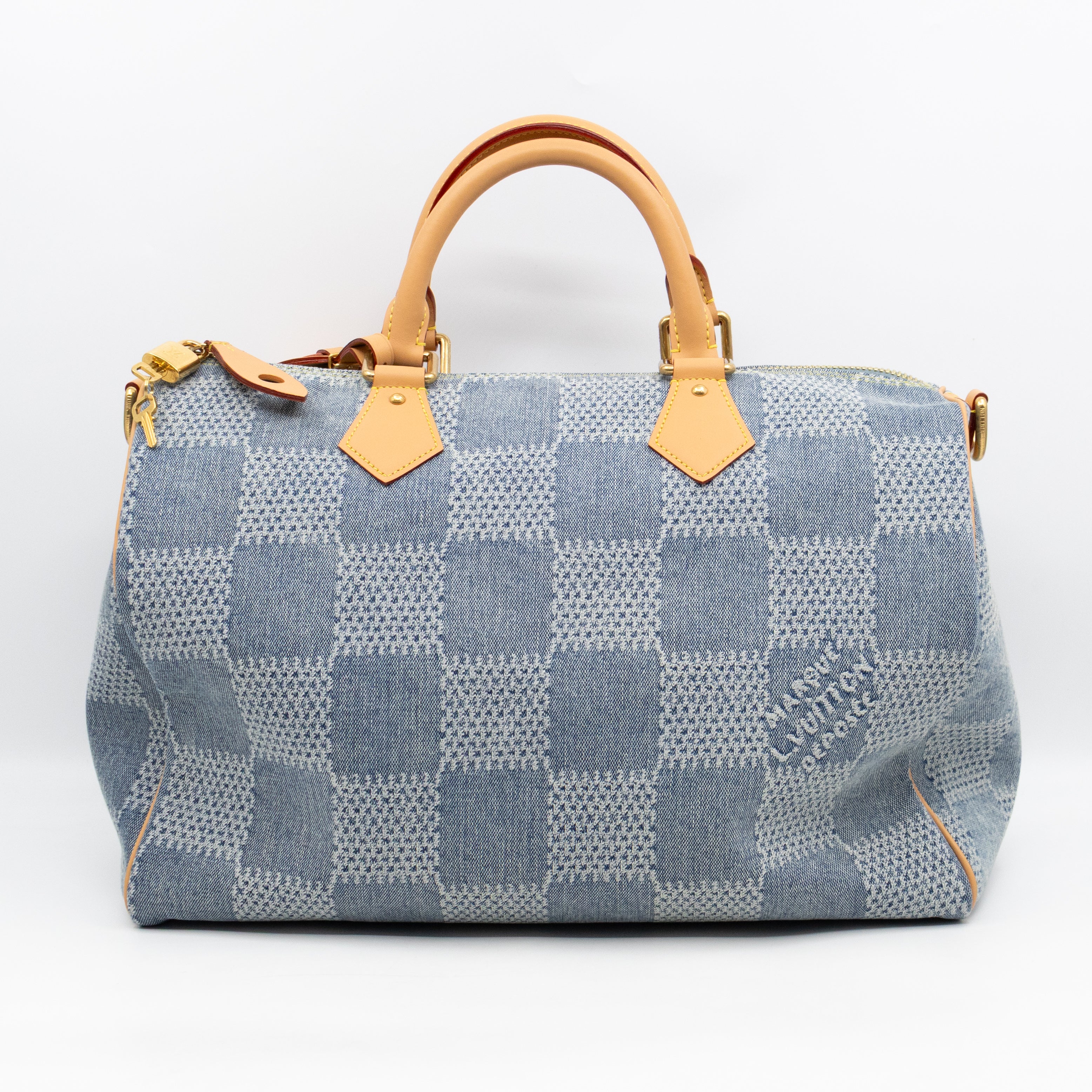 Speedy 40 Bandouliere Blue Damier Denim 3D