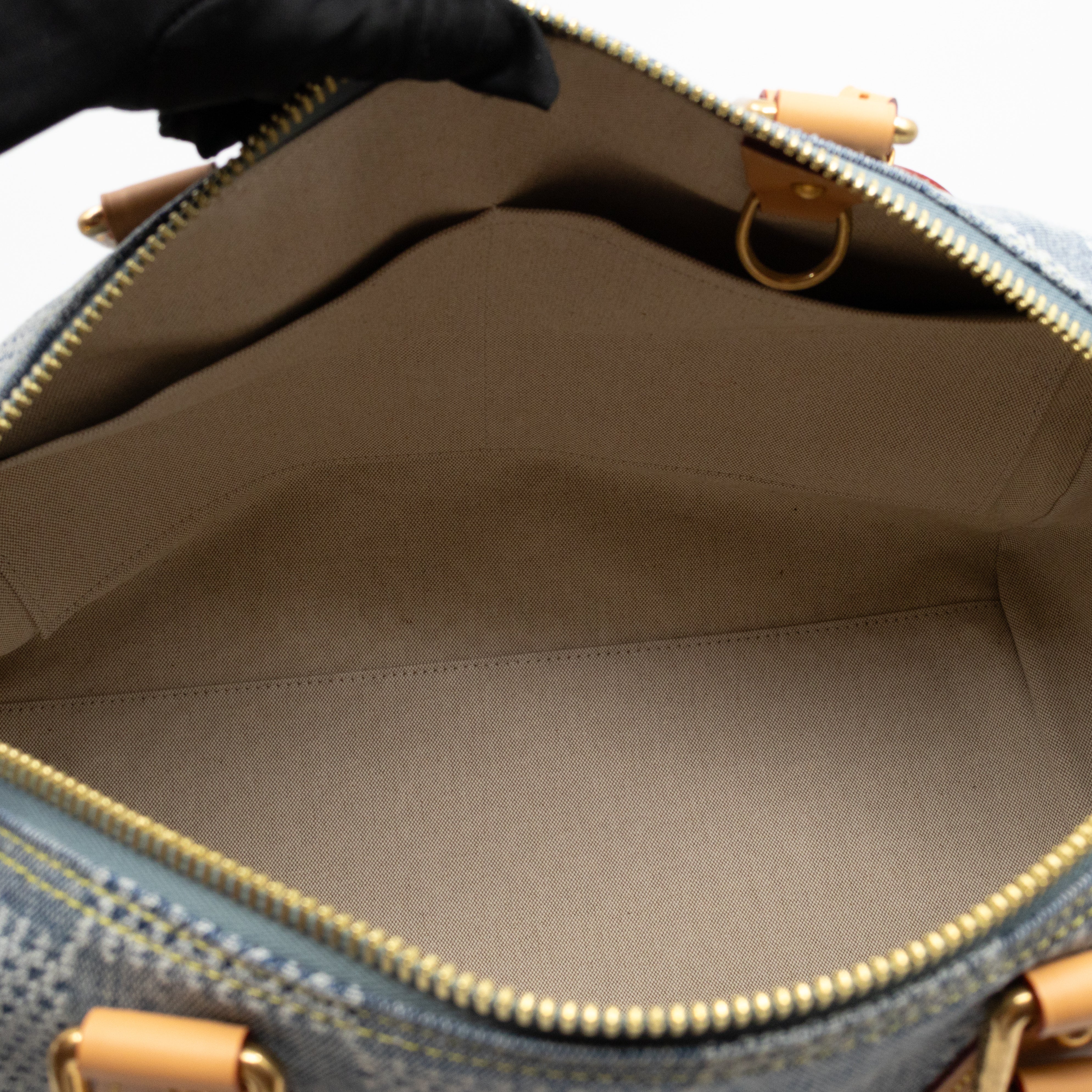 Speedy 40 Bandouliere Blue Damier Denim 3D