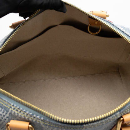 Speedy 40 Bandouliere Blue Damier Denim 3D