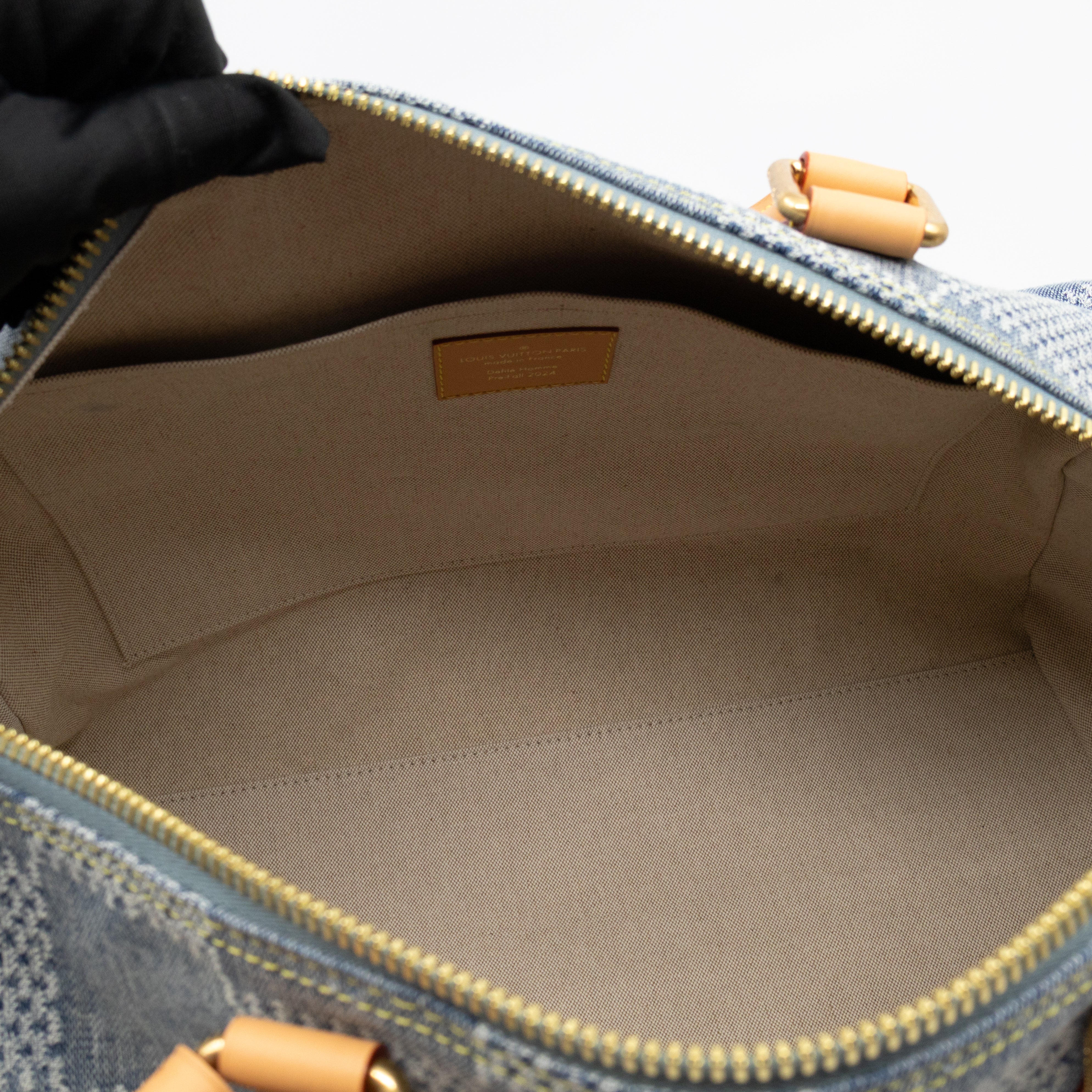 Speedy 40 Bandouliere Blue Damier Denim 3D