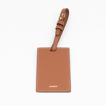 Luggage Tag House Check Brown Leather