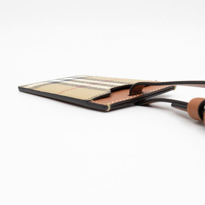 Luggage Tag House Check Brown Leather