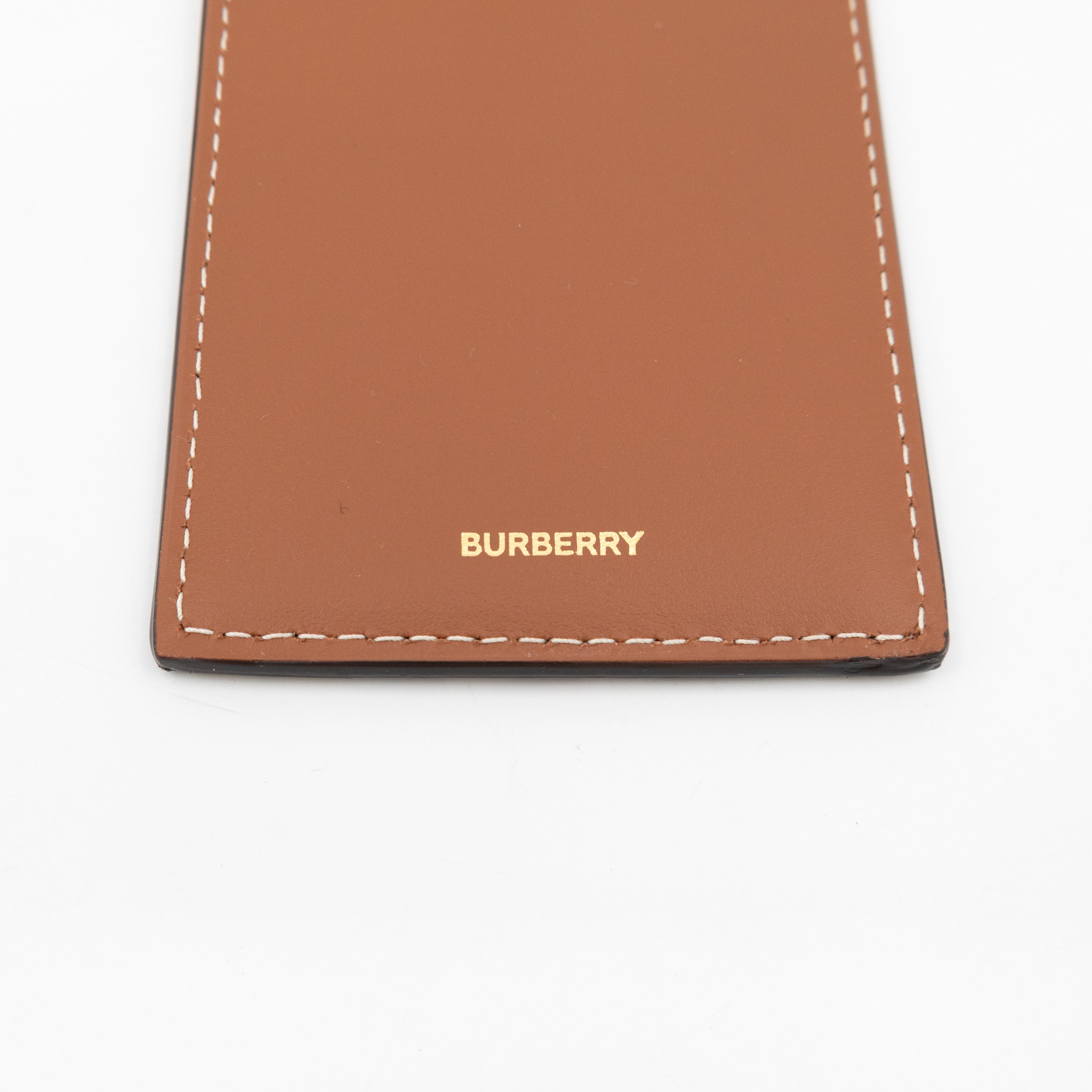 Luggage Tag House Check Brown Leather