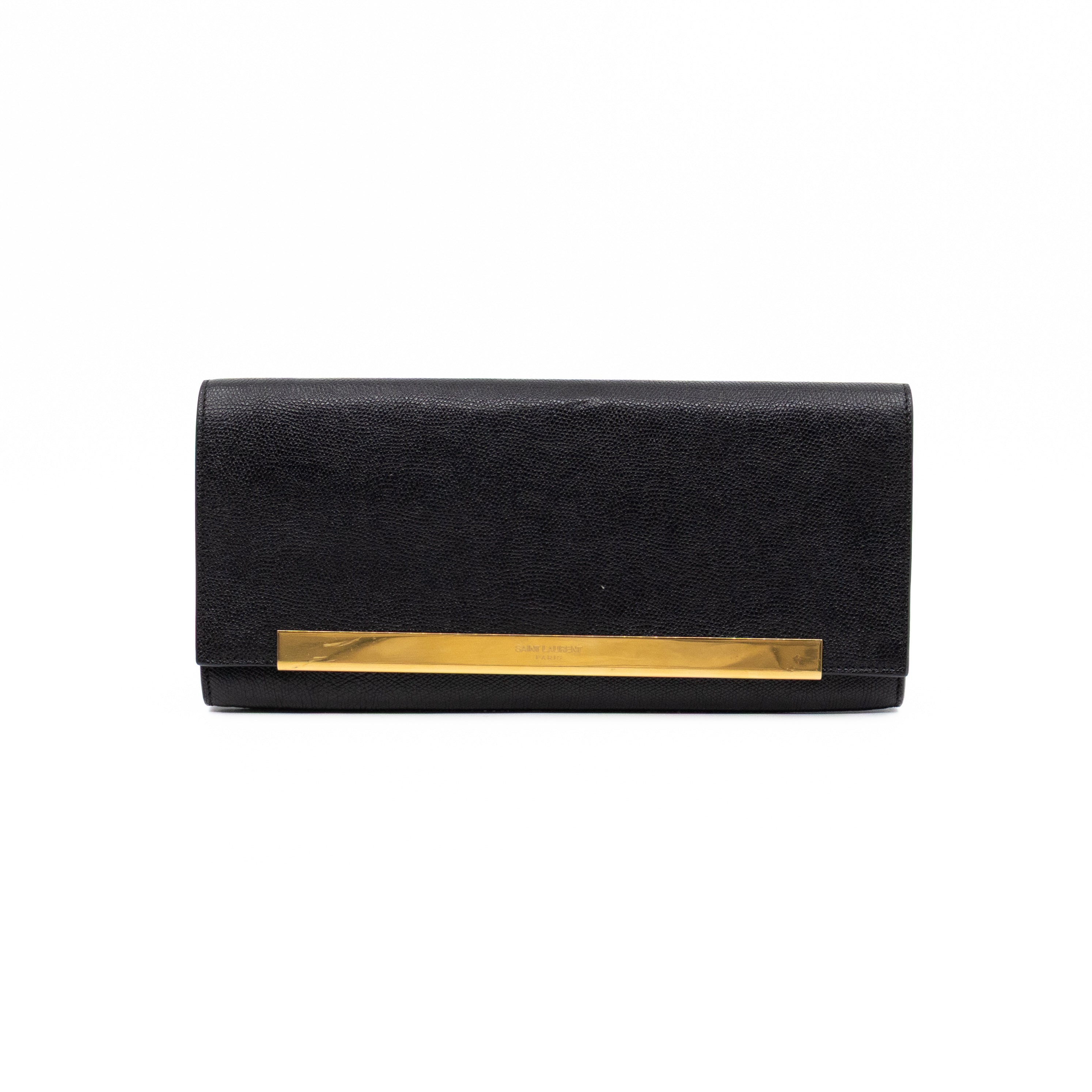 Lutetia Flap Clutch Black Glossy Calfskin