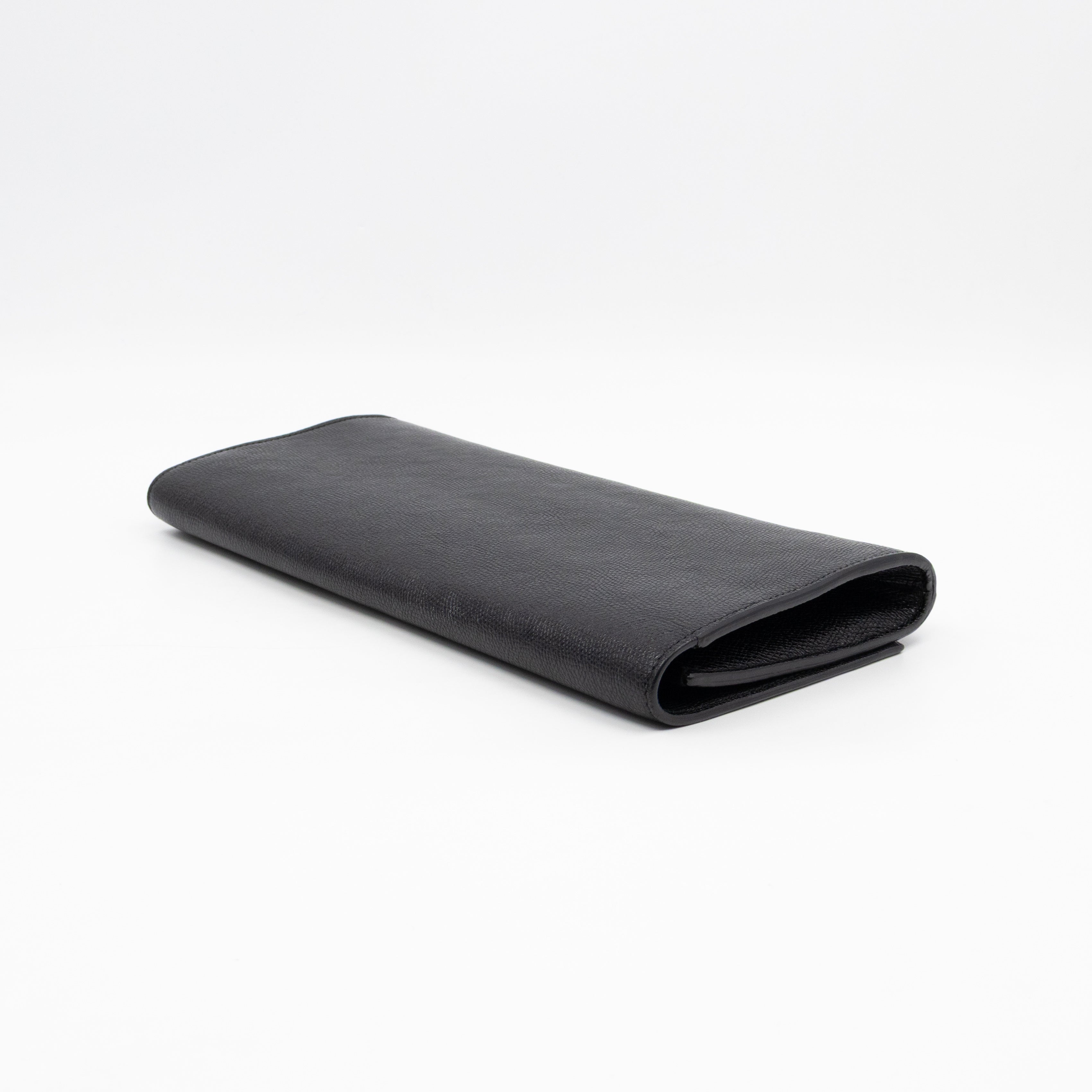 Lutetia Flap Clutch Black Glossy Calfskin