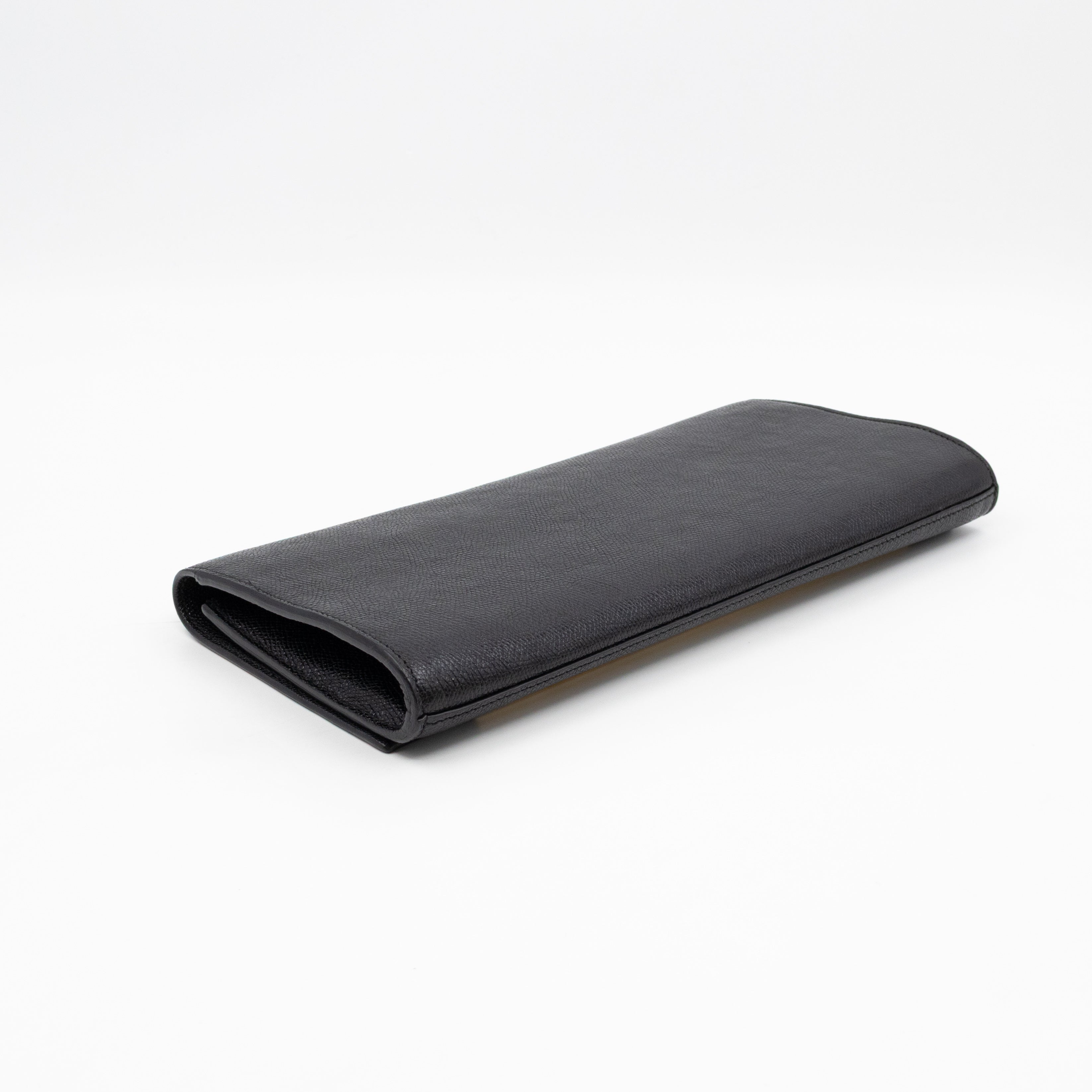 Lutetia Flap Clutch Black Glossy Calfskin