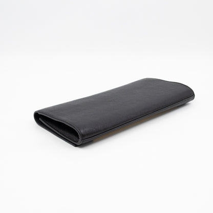 Lutetia Flap Clutch Black Glossy Calfskin