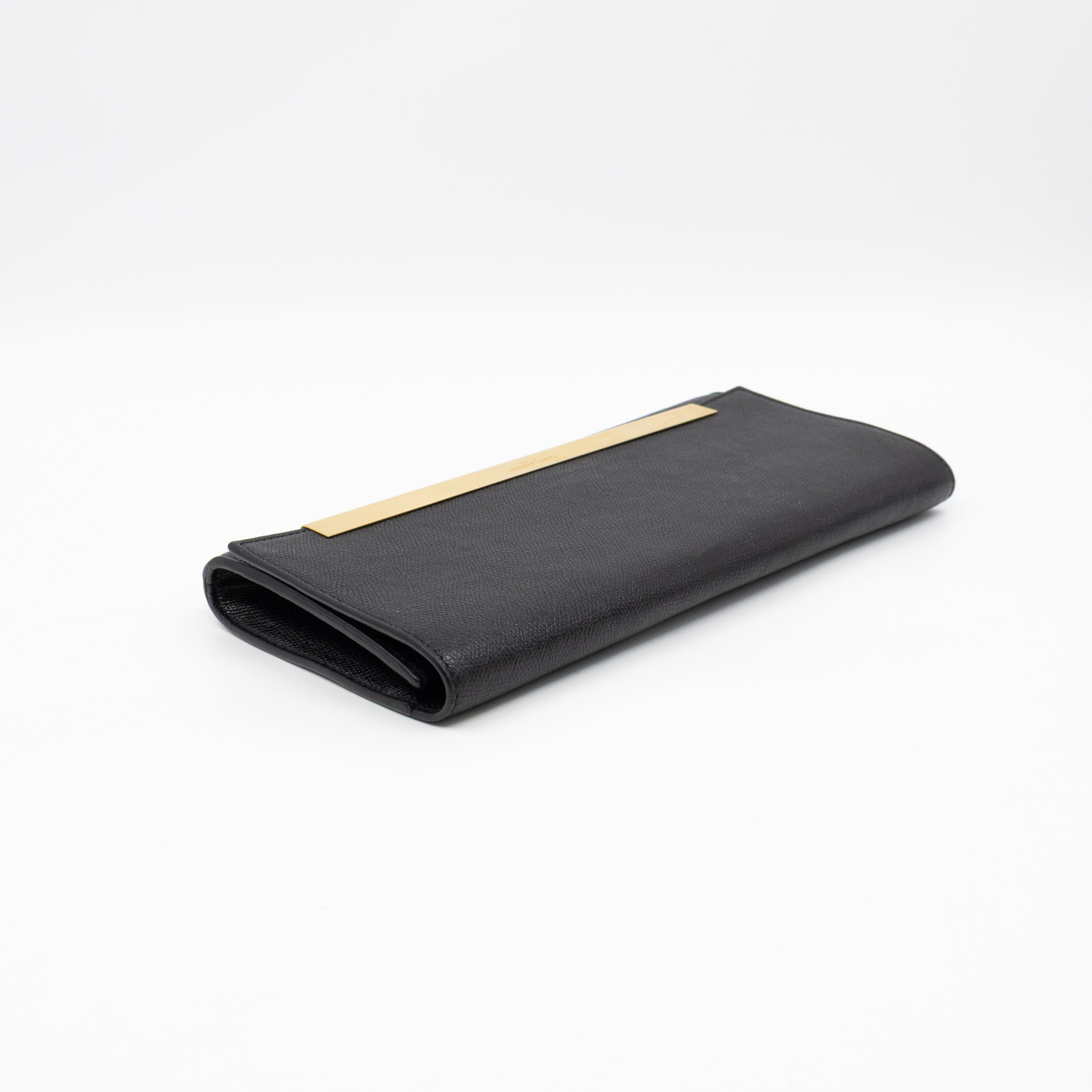 Lutetia Flap Clutch Black Glossy Calfskin