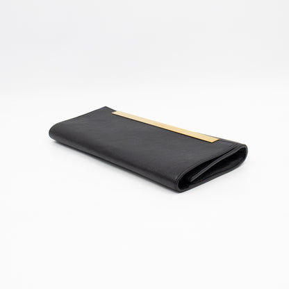 Lutetia Flap Clutch Black Glossy Calfskin