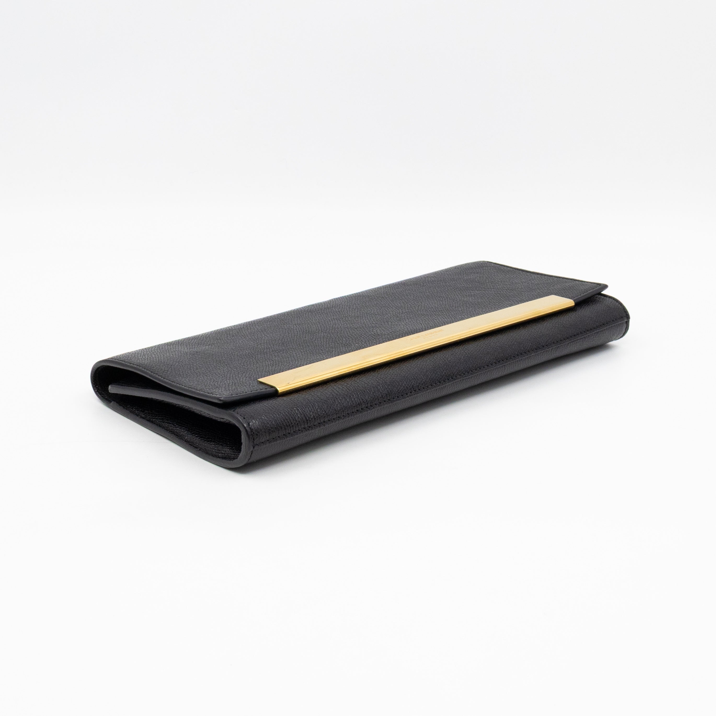 Lutetia Flap Clutch Black Glossy Calfskin