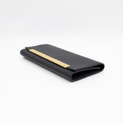 Lutetia Flap Clutch Black Glossy Calfskin