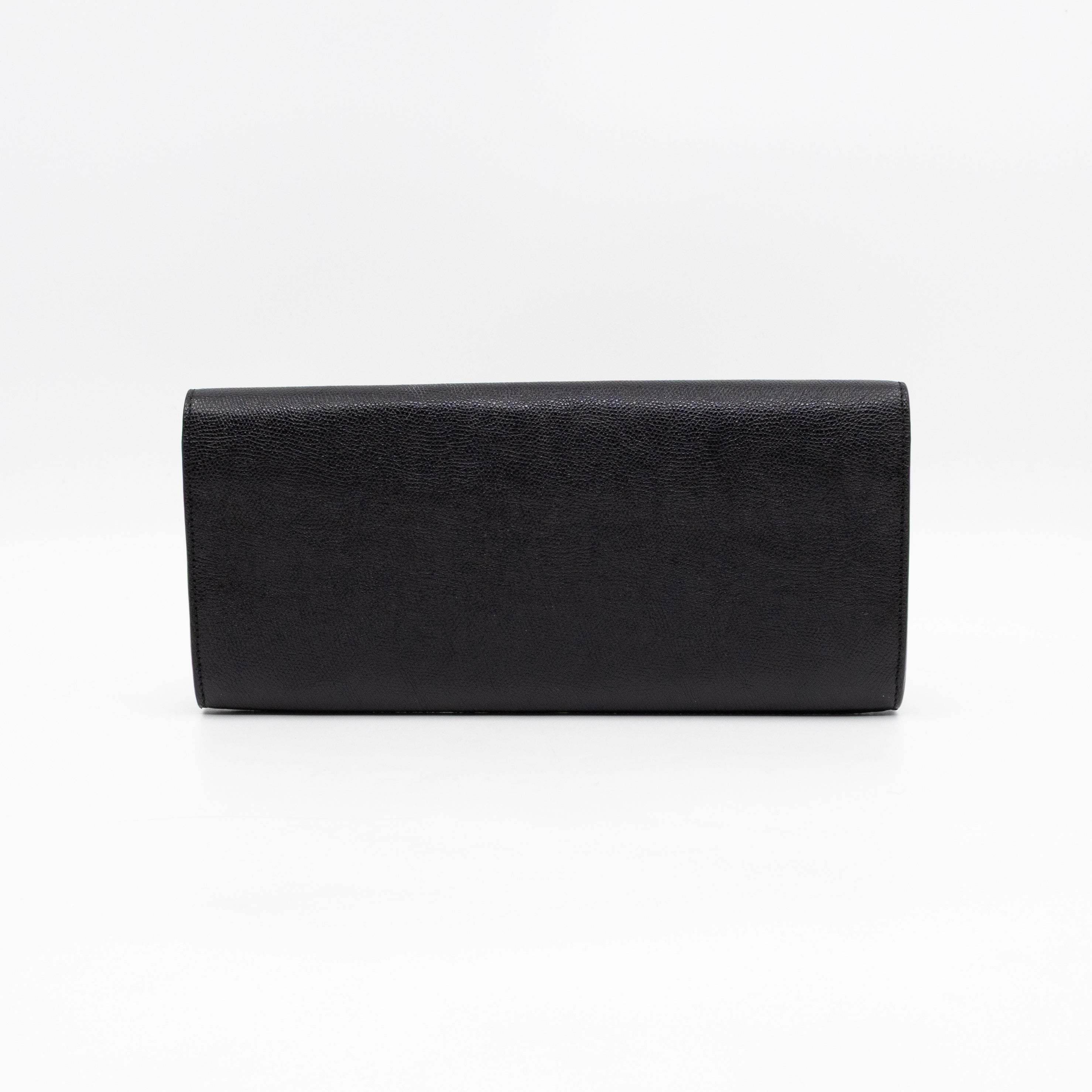 Lutetia Flap Clutch Black Glossy Calfskin
