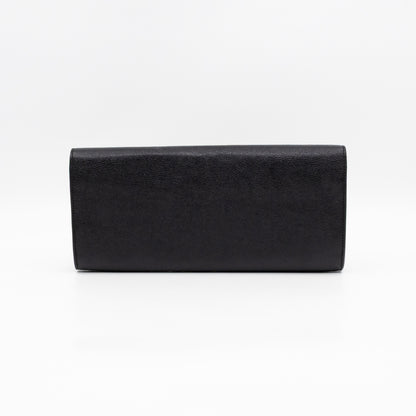 Lutetia Flap Clutch Black Glossy Calfskin