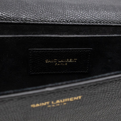 Lutetia Flap Clutch Black Glossy Calfskin