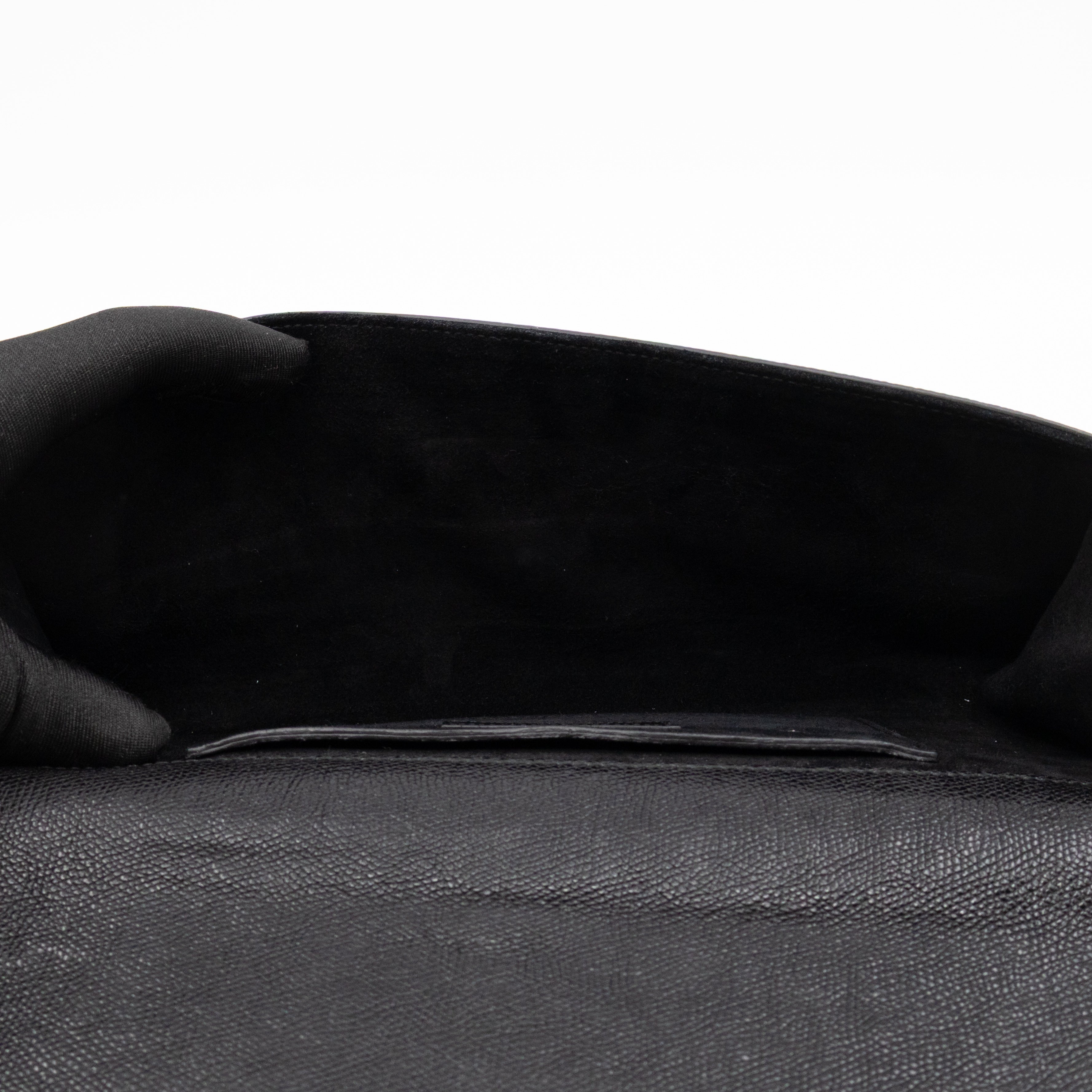 Lutetia Flap Clutch Black Glossy Calfskin