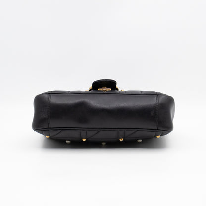 GG Marmont Medium Flap Bag Pearls Black Matelasse Leather