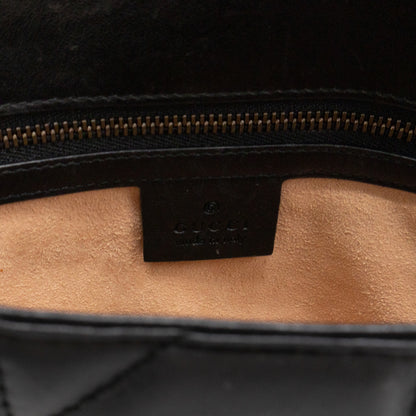 GG Marmont Medium Flap Bag Pearls Black Matelasse Leather