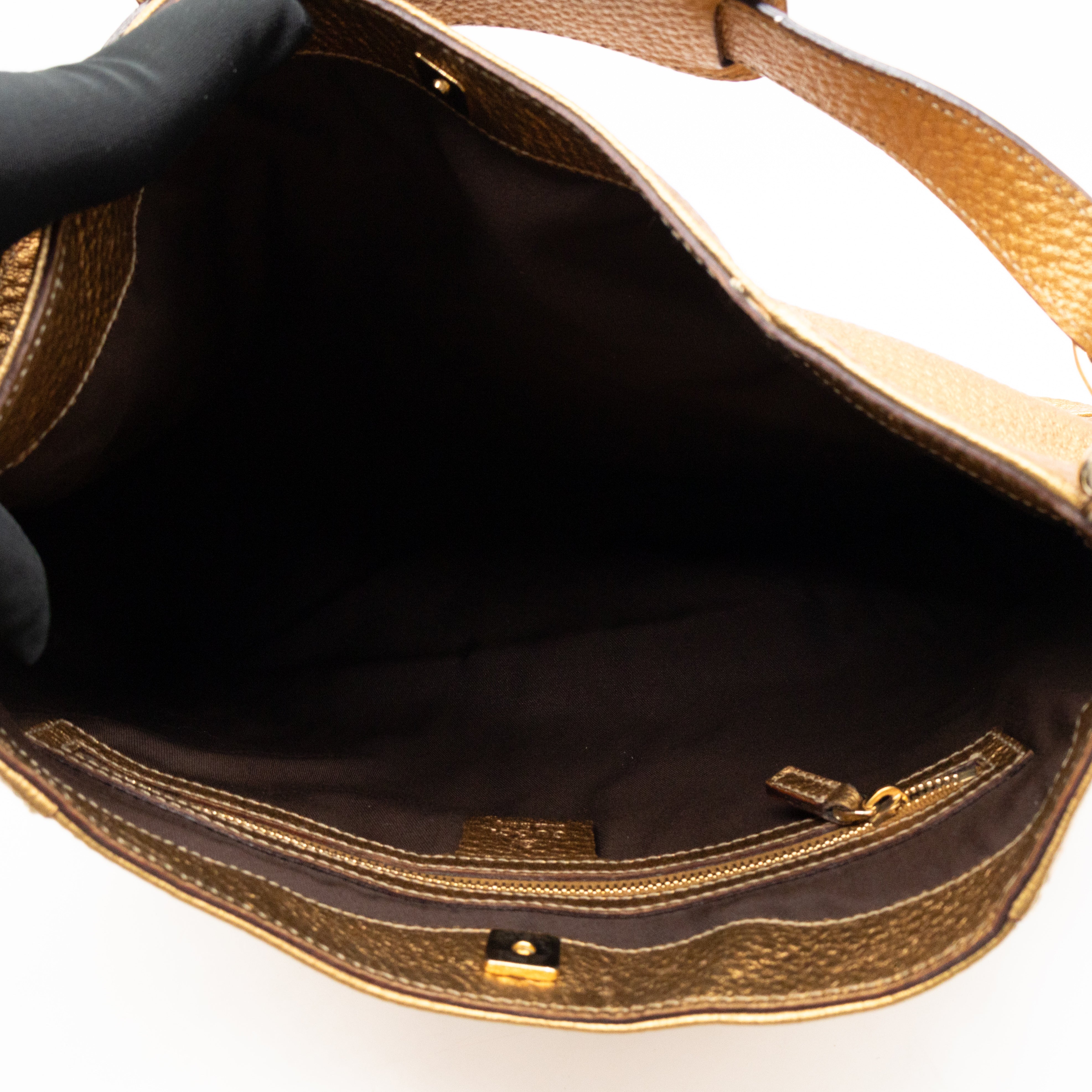 Hasler Horsebit Hobo Bronze Metallic Leather