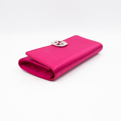 Broadway Clutch Pink Satin with Crystals
