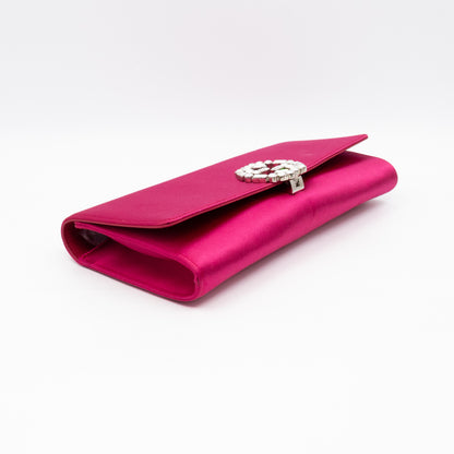 Broadway Clutch Pink Satin with Crystals