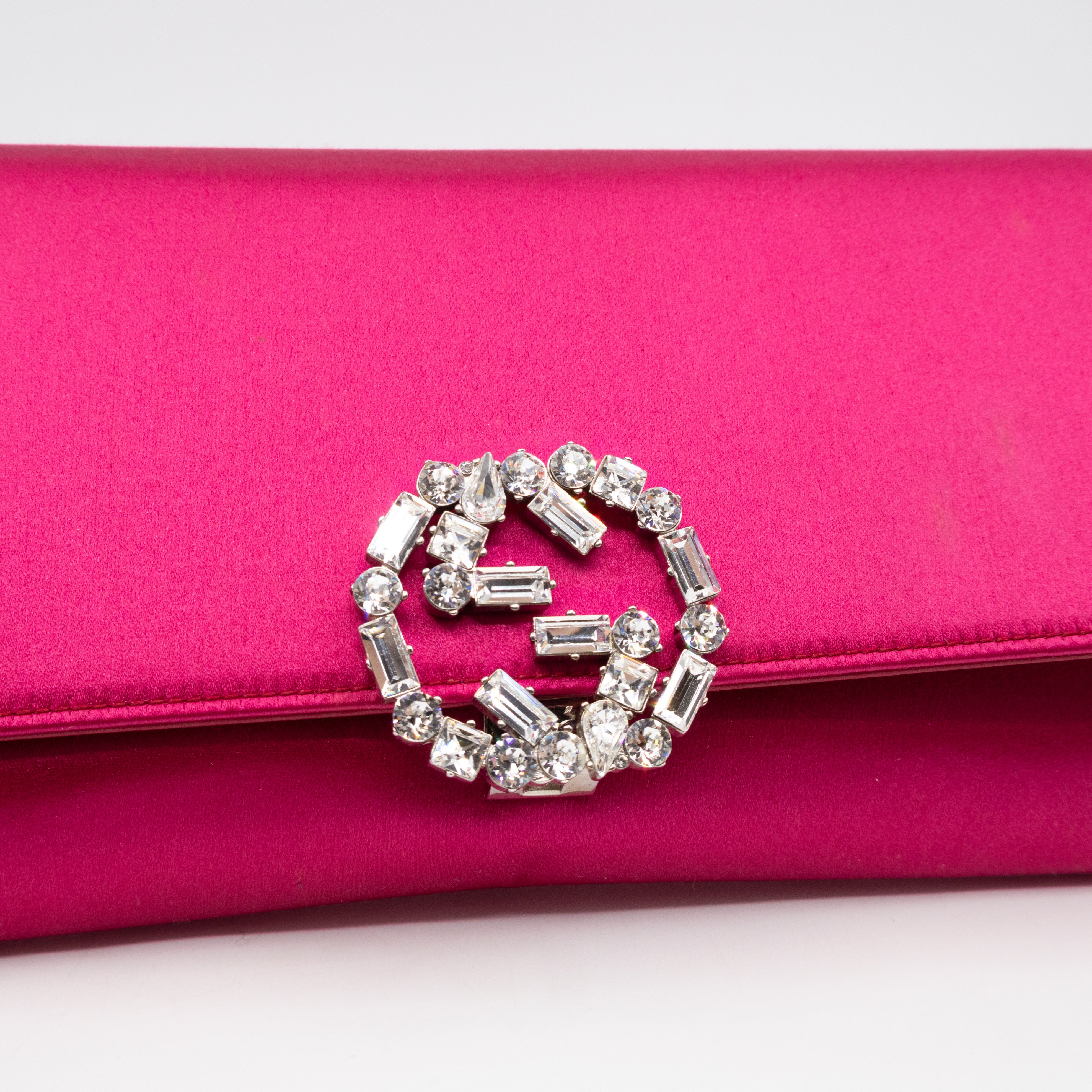 Broadway Clutch Pink Satin with Crystals