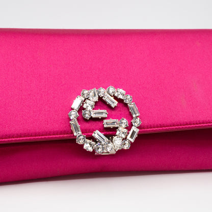 Broadway Clutch Pink Satin with Crystals