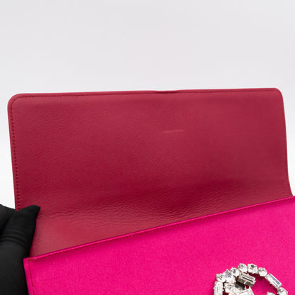 Broadway Clutch Pink Satin with Crystals