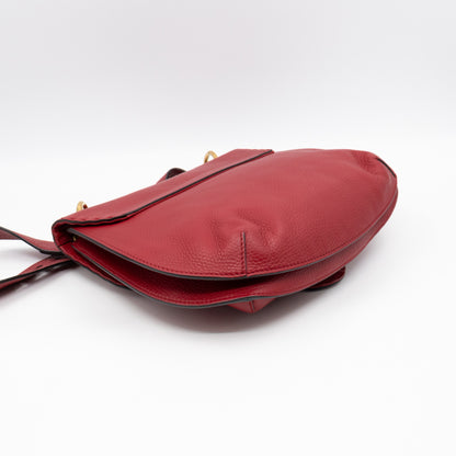 GG Marmont Flap Animalier Shoulder Bag Red Leather