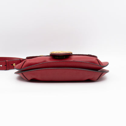 GG Marmont Flap Animalier Shoulder Bag Red Leather