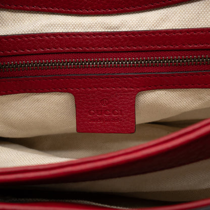 GG Marmont Flap Animalier Shoulder Bag Red Leather