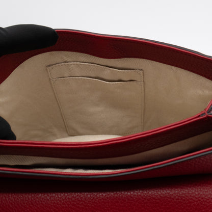 GG Marmont Flap Animalier Shoulder Bag Red Leather