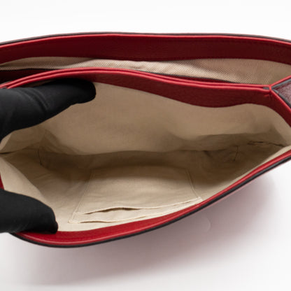 GG Marmont Flap Animalier Shoulder Bag Red Leather