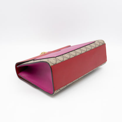 Padlock Flap Bag Medium GG Supreme Red Leather