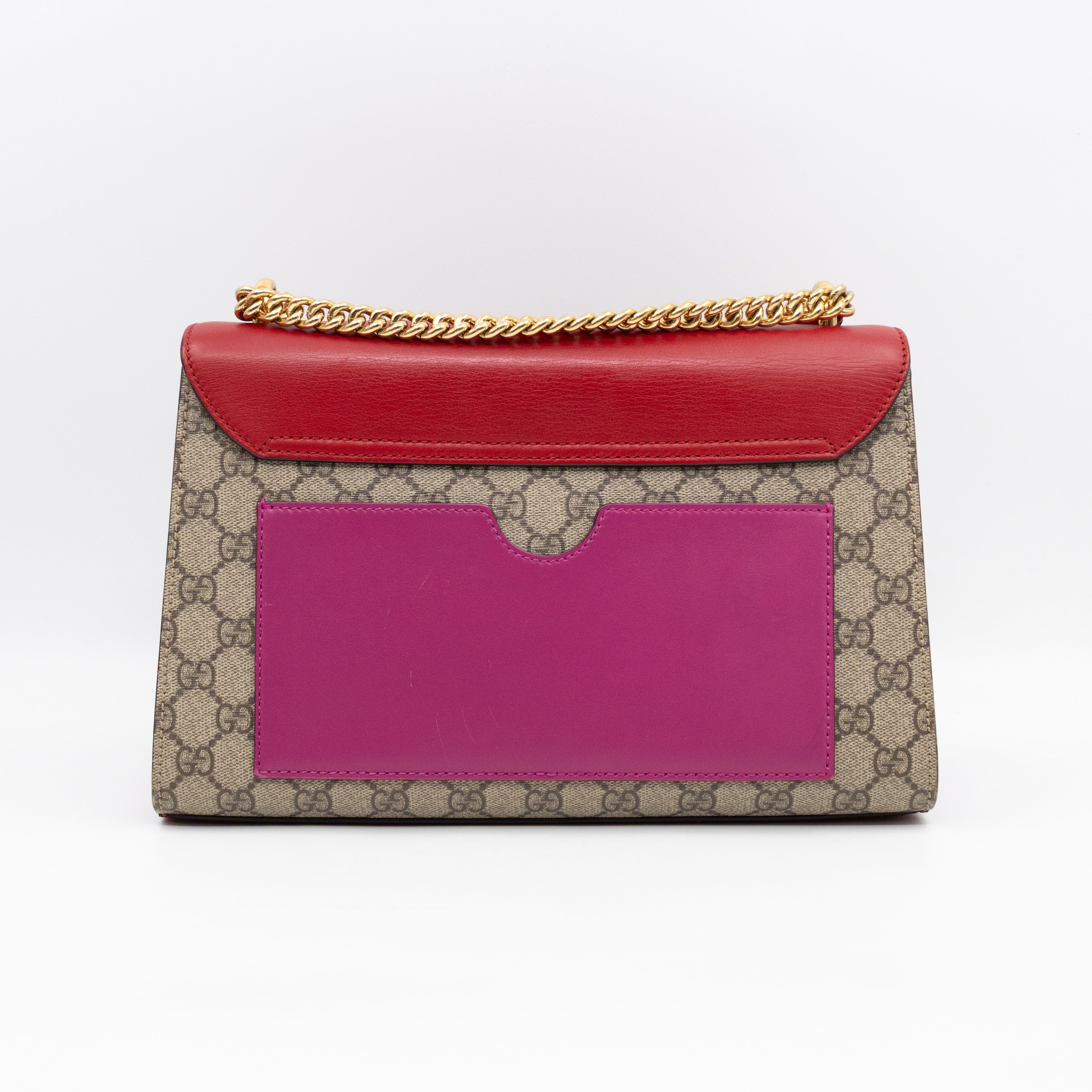 Padlock Flap Bag Medium GG Supreme Red Leather