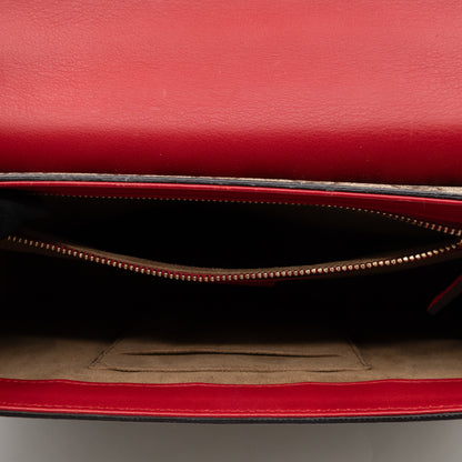 Padlock Flap Bag Medium GG Supreme Red Leather