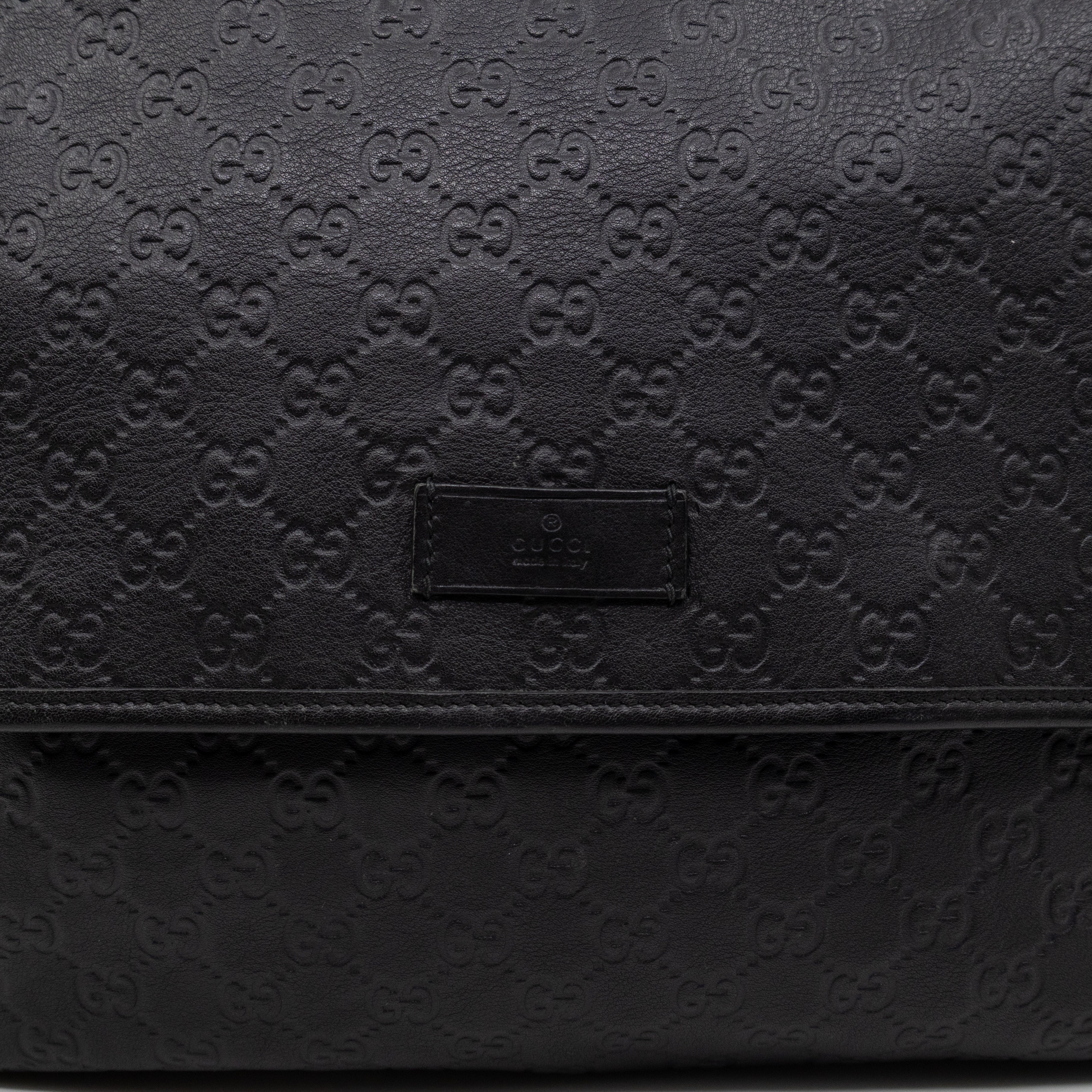 Messenger Shoulder Bag Black Guccissima Leather