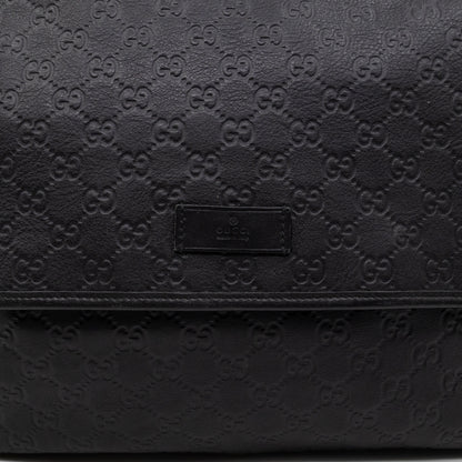 Messenger Shoulder Bag Black Guccissima Leather