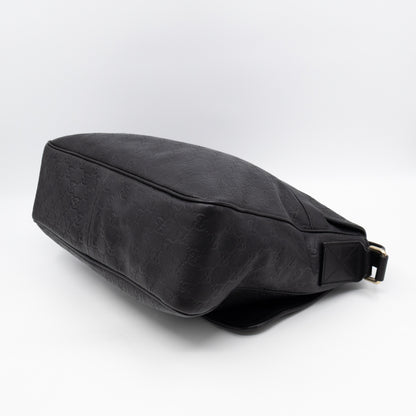 Messenger Shoulder Bag Black Guccissima Leather