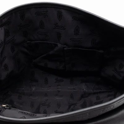 Messenger Shoulder Bag Black Guccissima Leather