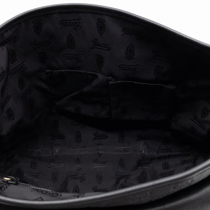 Messenger Shoulder Bag Black Guccissima Leather