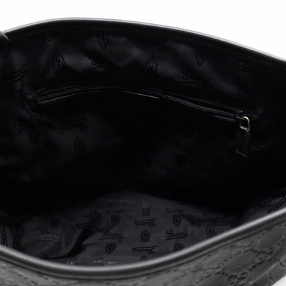 Messenger Shoulder Bag Black Guccissima Leather