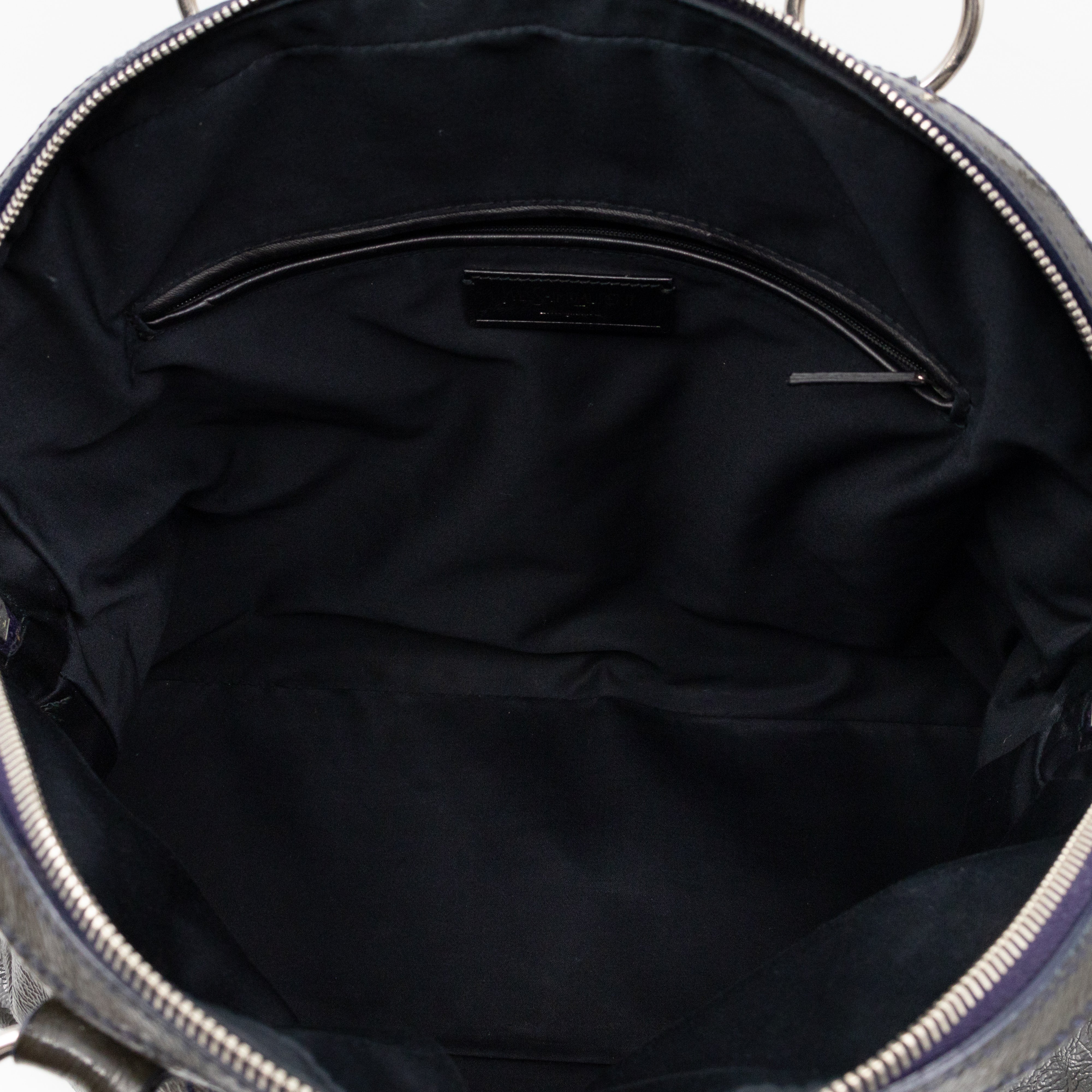 Large Muse Dark Grey Crumpled Patent Leather