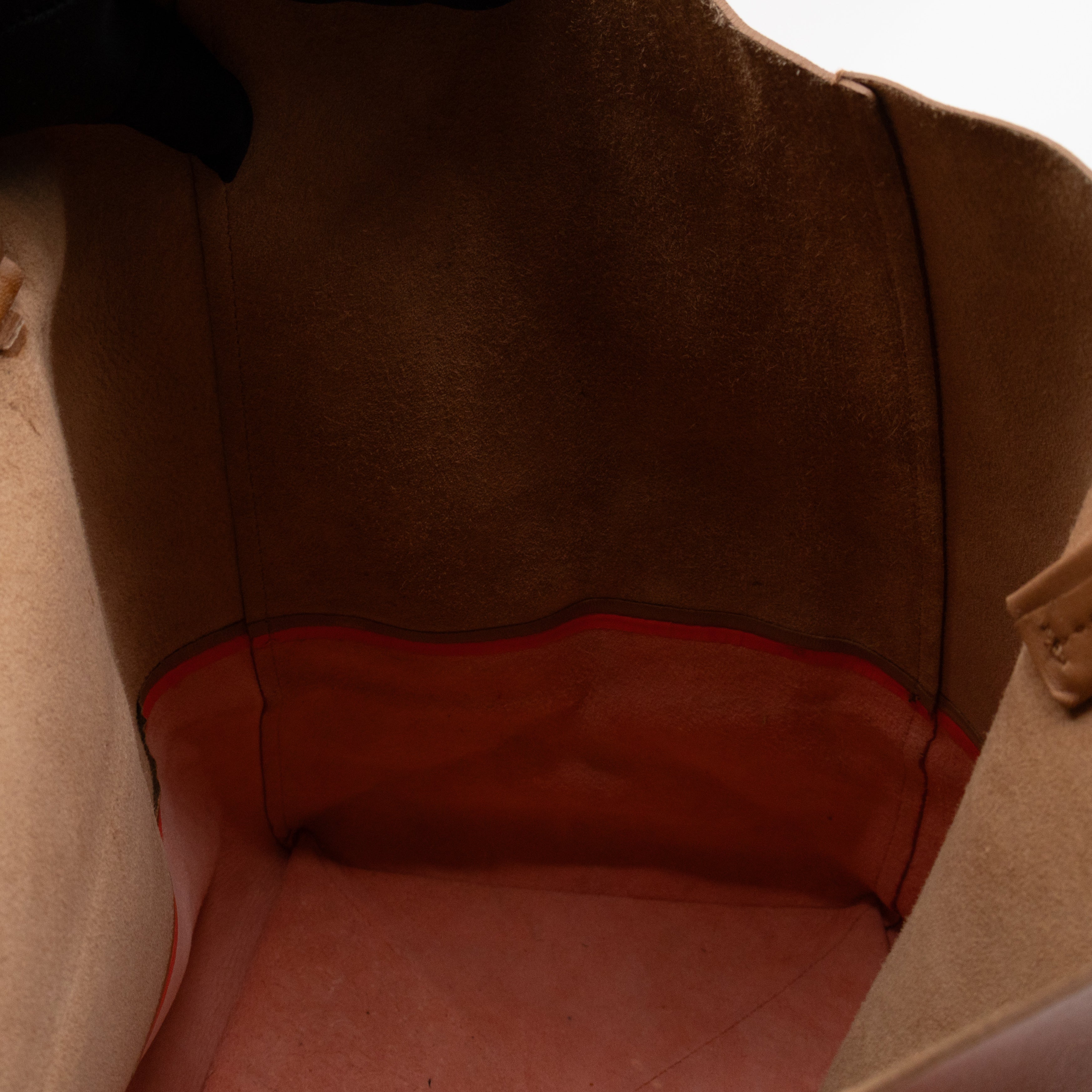 Cabas Bi-Color Tote Camel Fluo Pink Leather