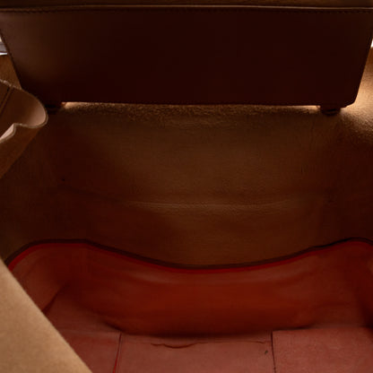 Cabas Bi-Color Tote Camel Fluo Pink Leather