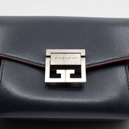 GV3 Small Crossbody Bag Blue Leather Red Suede